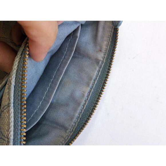 Coach Leather  Wristlet  zip top  5476 Marble Blue Azure signature - Picture 9 of 11